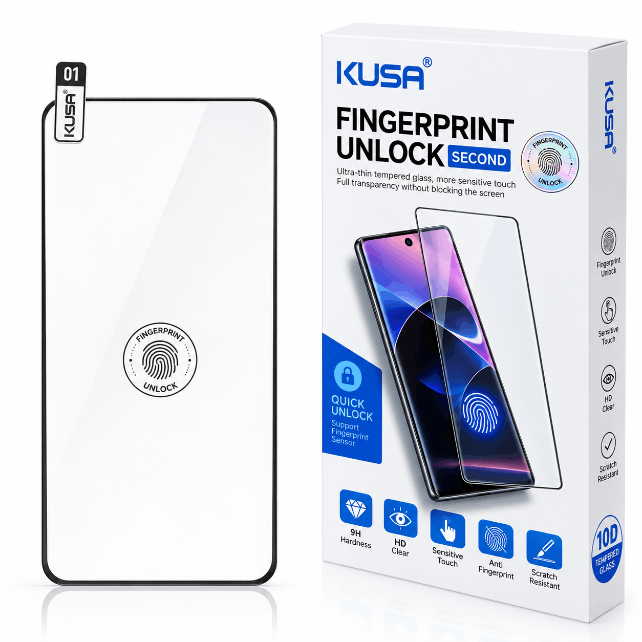 خرید گلس فول چسب مدل +KUSA SAMSUNG NOTE 10 