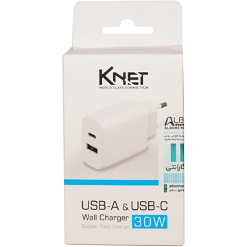 کلگی شارژر کی نت مدل KNET K-WCUAUC30W 2Port