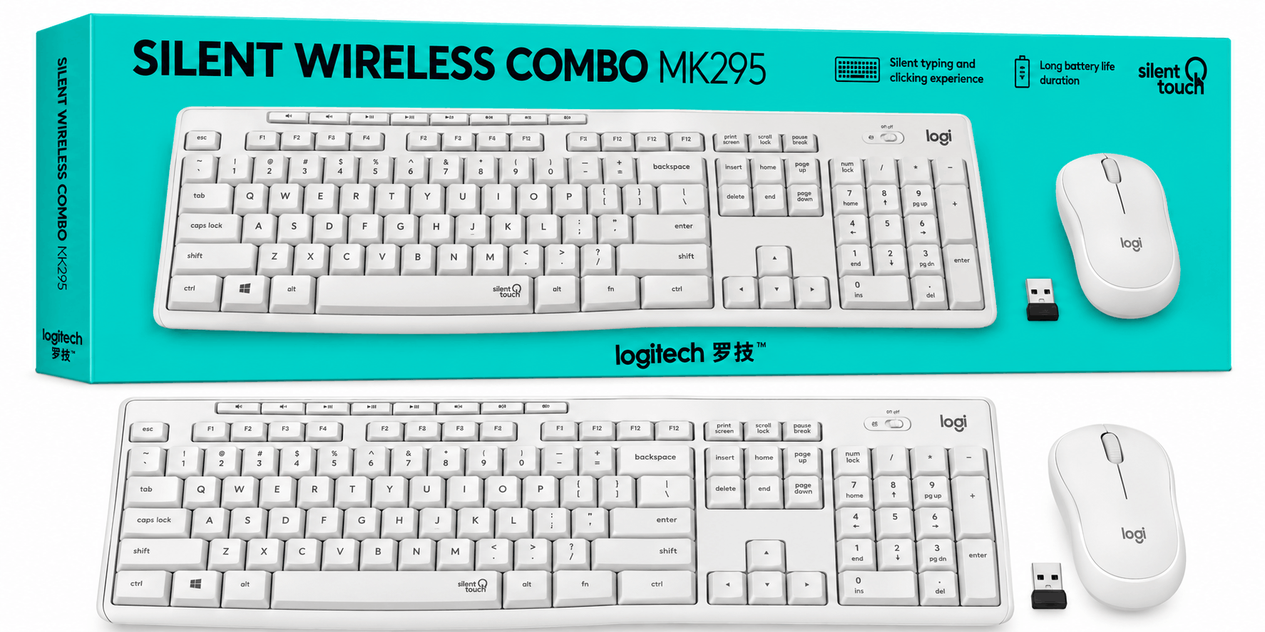 قیمت کیبورد و ماوس بی سیم لاجیتک LOGITECH MK295 سفید