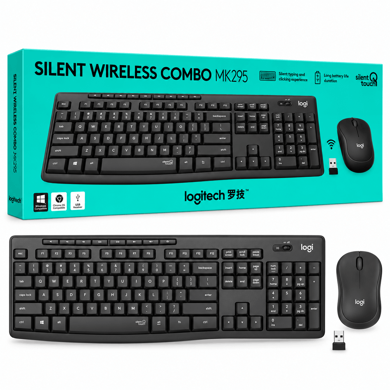 خرید کیبورد و ماوس بی سیم لاجیتک LOGITECH MK295 مشکی