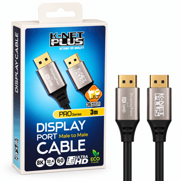 خرید کابل 1.4 Display Port کی نت پلاس مدل KNET Plus KP-CDP1430 8K طول 3 متر