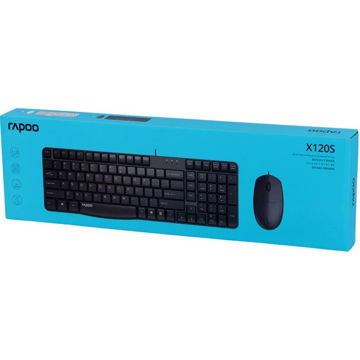 قیمت کیبورد و ماوس سیم دار رپو مدل RAPOO X120S مشکی
