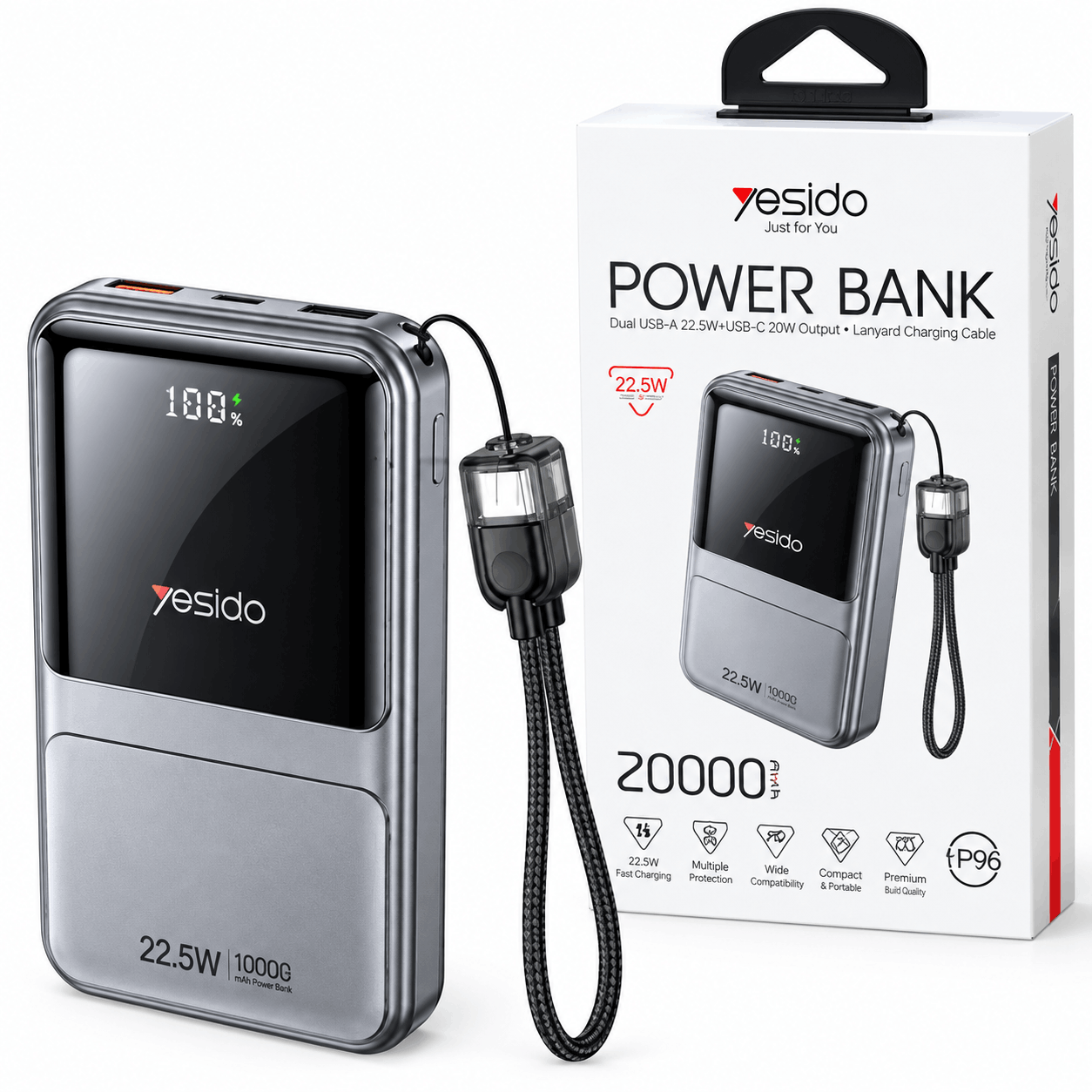 خرید پاوربانک یسیدو مدل YESIDO YP96 20000mAh 22.5W