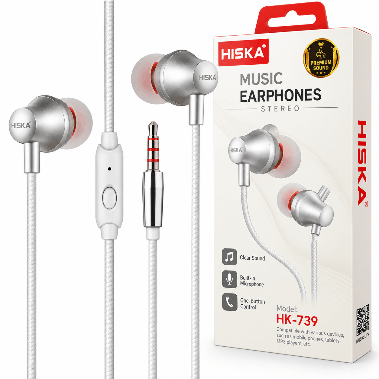 قیمت هندزفری سیم دار هیسکا HISKA HK-739 سفید