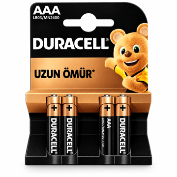 خرید باتری نیم قلم آلکالاین دوراسل DURACELL LLR03/MN2400 اصلی بسته 4 عددی