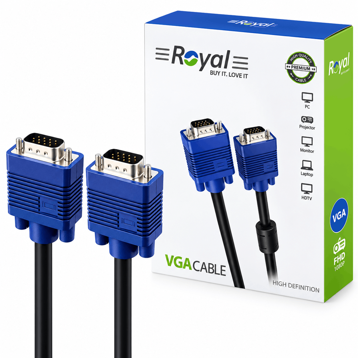 خرید کابل مانیتور رویال مدل ROYAL VGA 3+4 BOX طول 15 متر