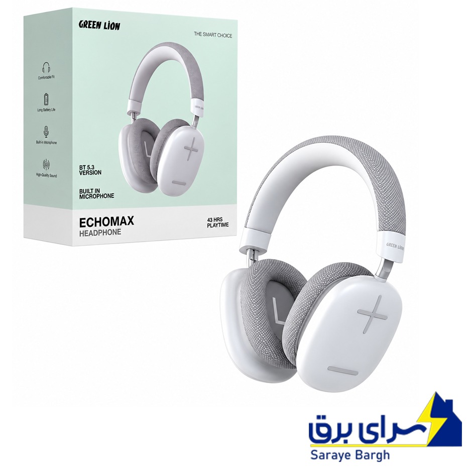قیمت هدست بی سیم گرین لاین مدل Green Lion Echo Max GNECOMAXHPWH سفید