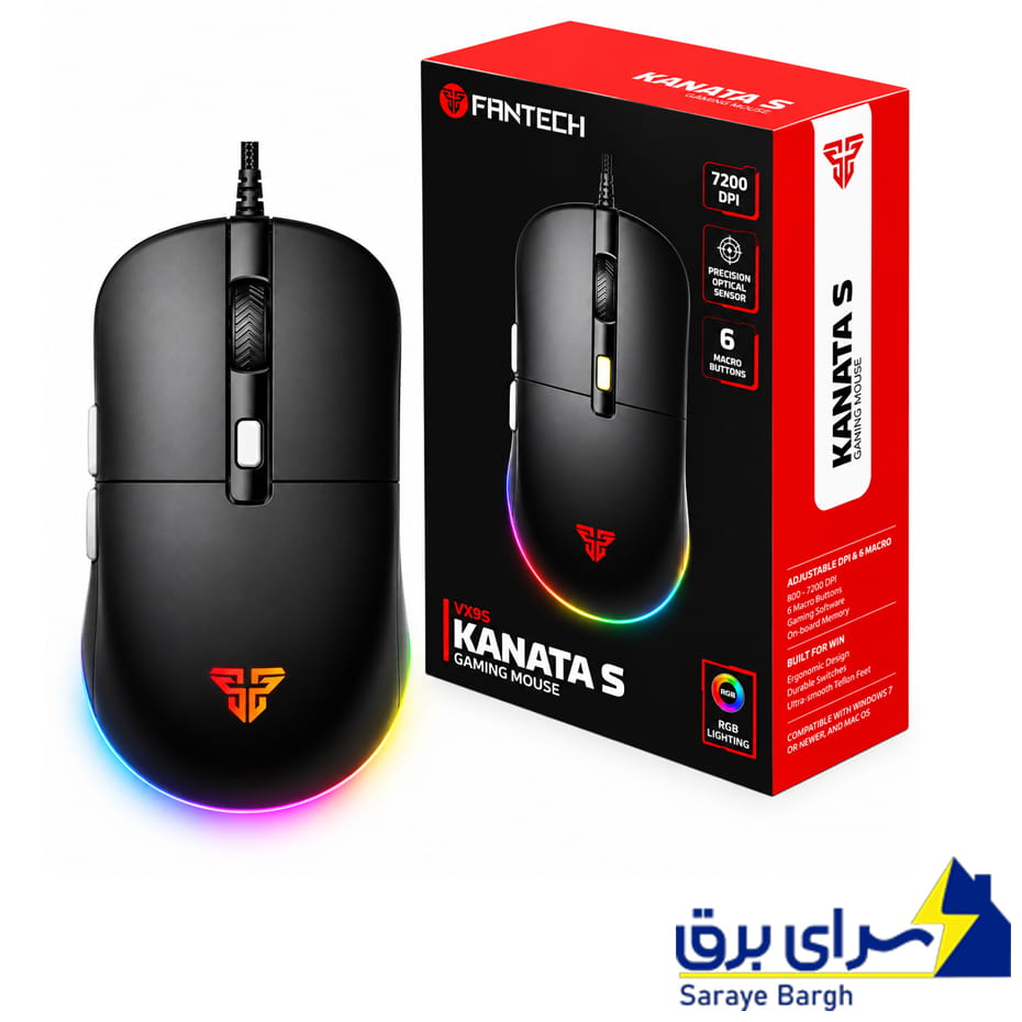 قیمت ماوس سیم دار گیمینگ فنتک مدل FANTECH VX9S KANATA S مشکی