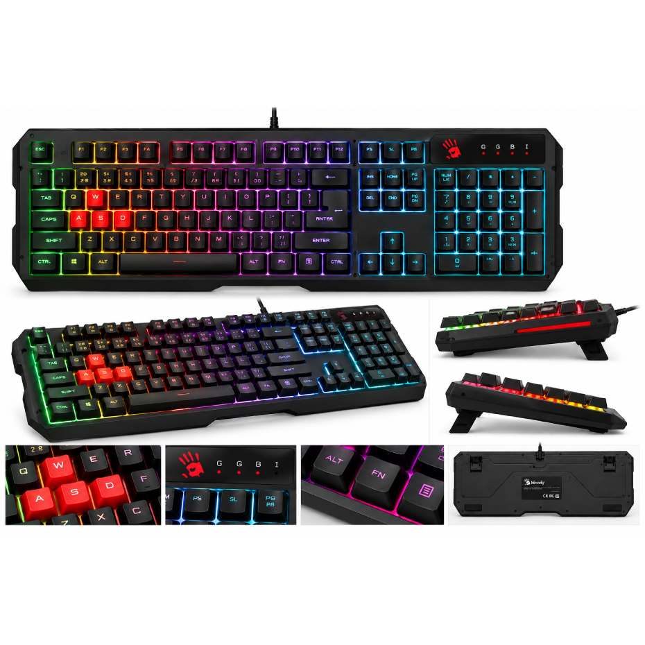 قیمت کیبورد و ماوس سیم دار گیمینگ ایفورتک مدل A4TECH B1700 + پد ماوس