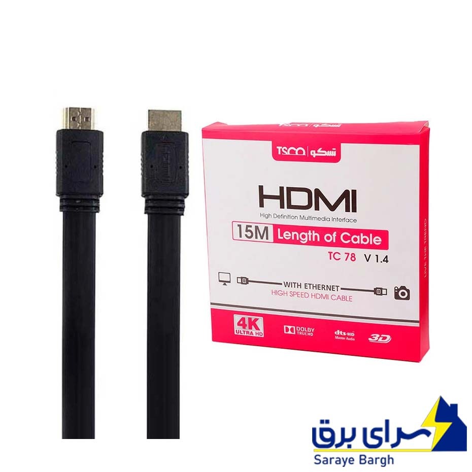 قیمت کابل HDMI تسکو مدل TSCO TC78 4K طول 15 متر