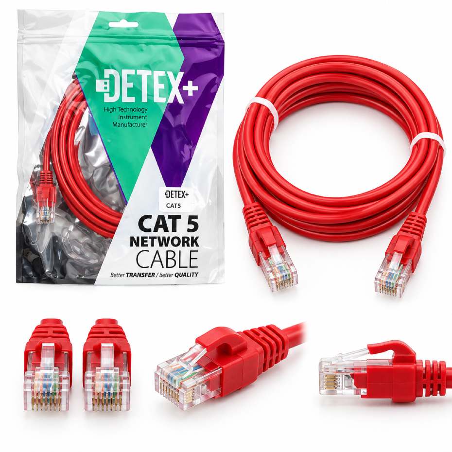مشخصات  کابل شبکه پچ کورد دتکس پلاس CAT5 طول 1 متر 