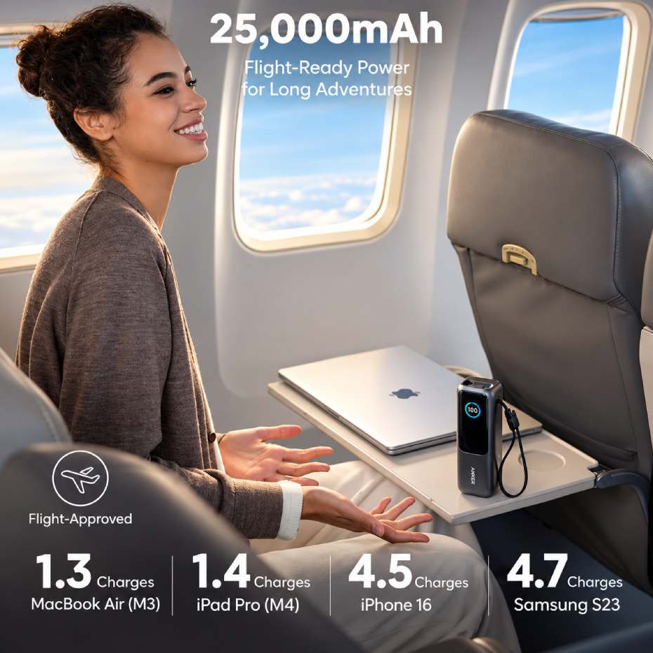 قیمت پاوربانک 25000mAh انکر مدل ANKER ZOLO A1695H11 165W مخصوص لپ تاپ