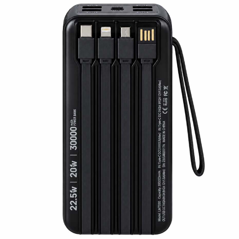 مشخصات پاوربانک 30000mAh لیامی مدل LIAMI LM7030 22.5W