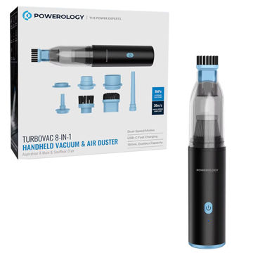 خرید جارو شارژی و گردگیر چند کاره پاورولوژی مدل POWEROLOGY PWLFVD05BK 8-In-1 Handheld Vacuum & Air Duster