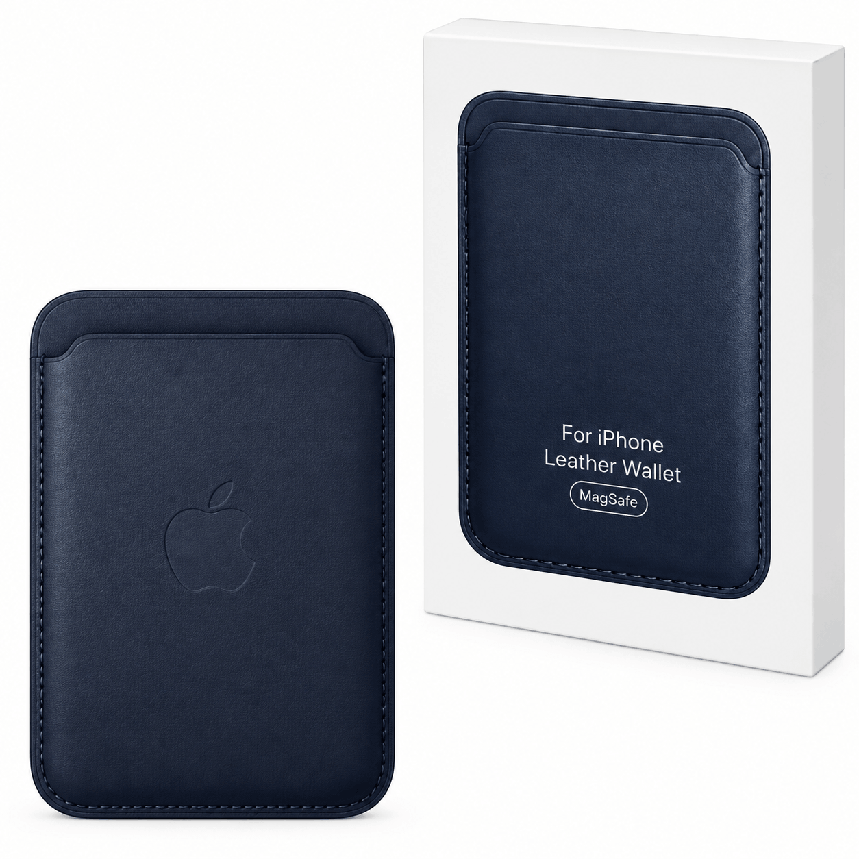 خرید جا کارتی مگ سیف دار مدل اپل WALLET MAGSAFE سرمه ای