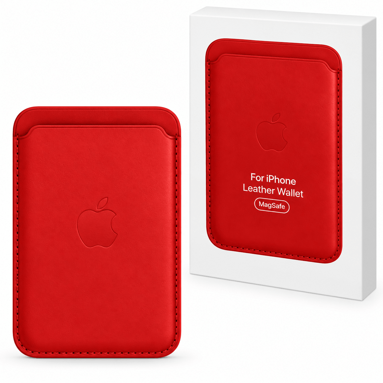 خرید  جا کارتی مگ سیف دار مدل اپل WALLET MAGSAFE قرمز