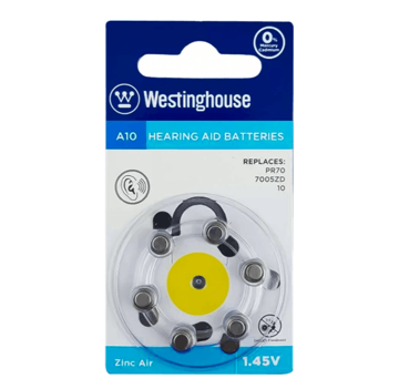 باتری سمعکی وستینگ هوس مدل WestingHouse A10 بسته 6 عددی