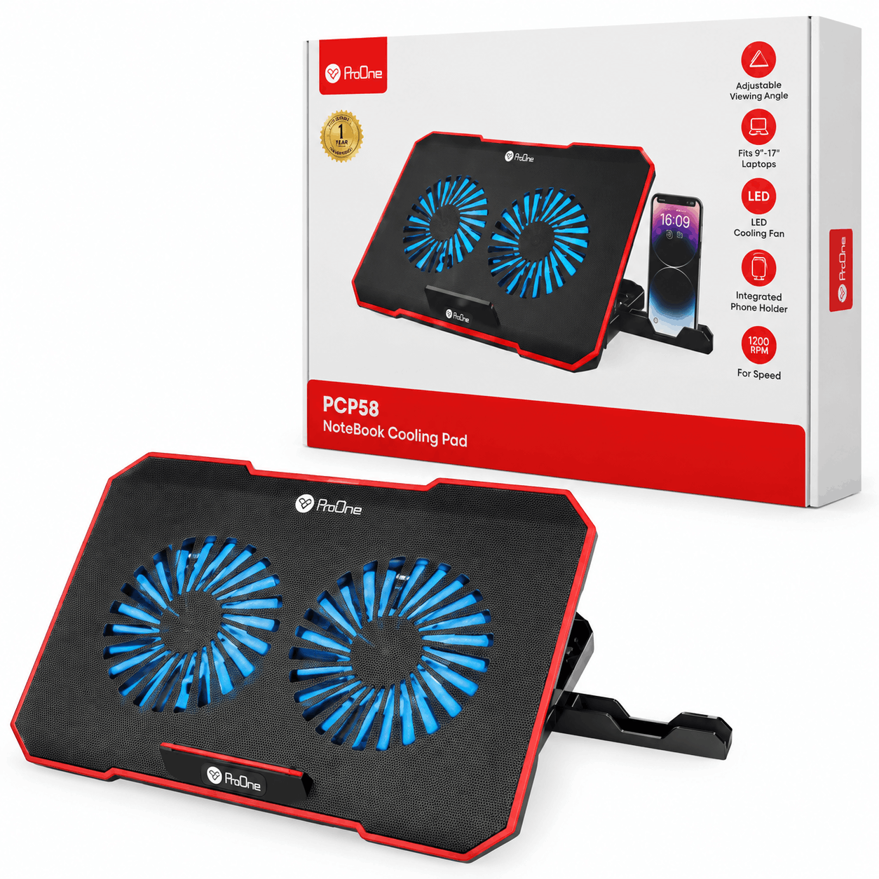 خرید  فن نوت بوک پرووان مدل ProOne PCP58 مشکی