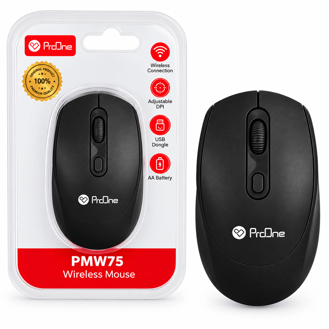 قیمت ماوس بی سیم پرووان مدل PROONE PMW75 مشکی