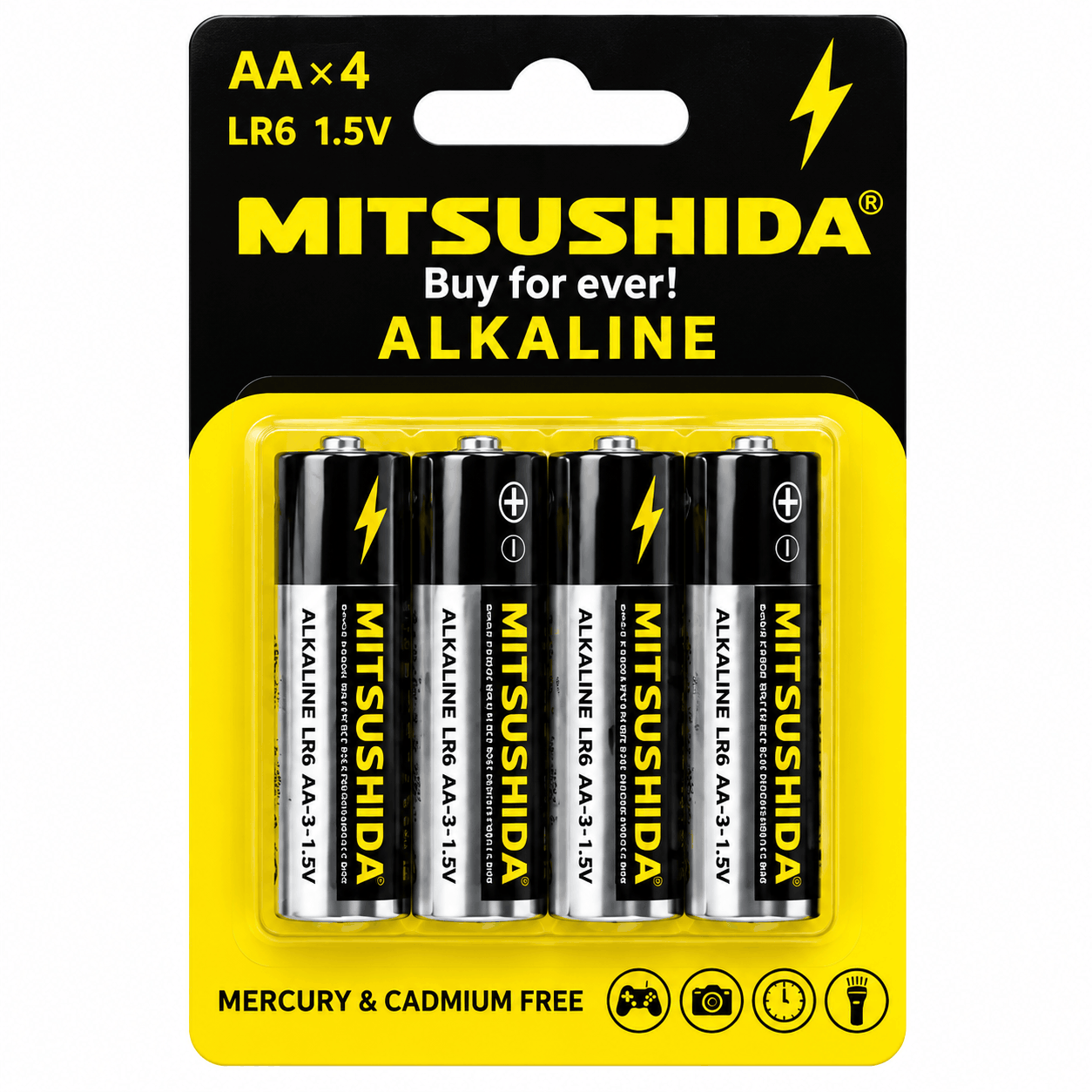 خرید  باتری آلکالاین قلمی میتسوشیدا مدل MITSUSHIDA AA بسته 4 عددی