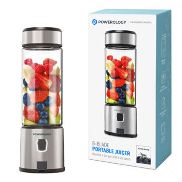 خرید مخلوط کن شارژی پاورولوژی مدل POWEROLOGY P6BPJBK 6-BLADE نقره ای