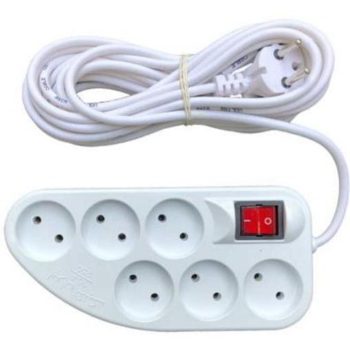 خرید رابط برق 6 خانه کلاسیک الکتریک مدل Classic Electric سفید طول 2 متر