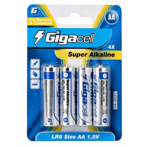 خرید باتری آلکالاین قلم گیگاسل مدل GIGACELL Super Alkaline AA بسته 4 عددی