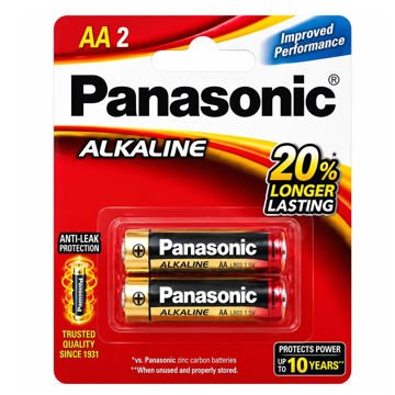 باتری آلکالاین قلمی پاناسونیک مدل PANASONIC AA بسته 2 عددی