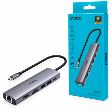خرید هاب تایپ سی رپو مدل RAPOO XD71 Type-C 7Port