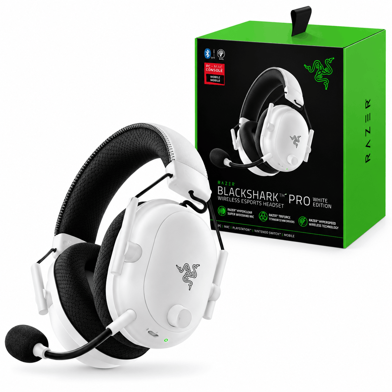 قیمت هدست بی سیم گیمینگ ریزر مدل RAZER BLACKSHARK V2 PRO سفید