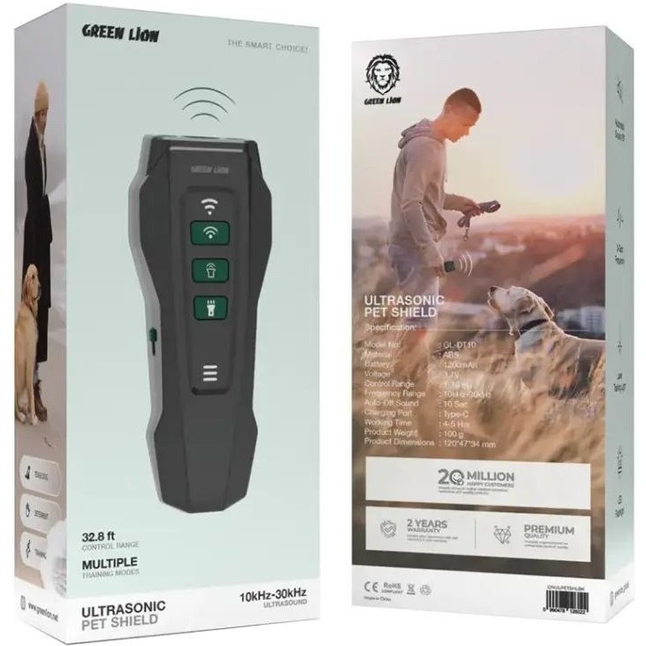 دستگاه دورکننده و تربیت حیوانات اولتراسونیک گرین لاین مدل GREEN LION GNULPETSHLBK
