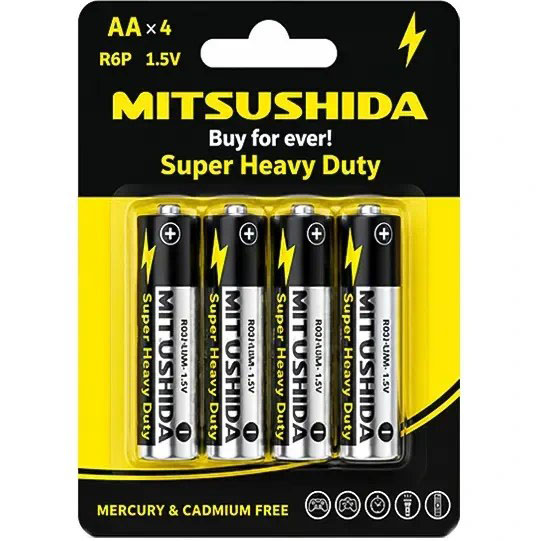 باتری قلمی ساده میتسوشیدا مدل MITSUSHIDA AA بسته 4 عددی