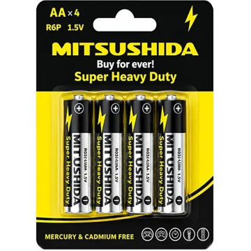 باتری قلمی ساده میتسوشیدا مدل MITSUSHIDA AA بسته 4 عددی