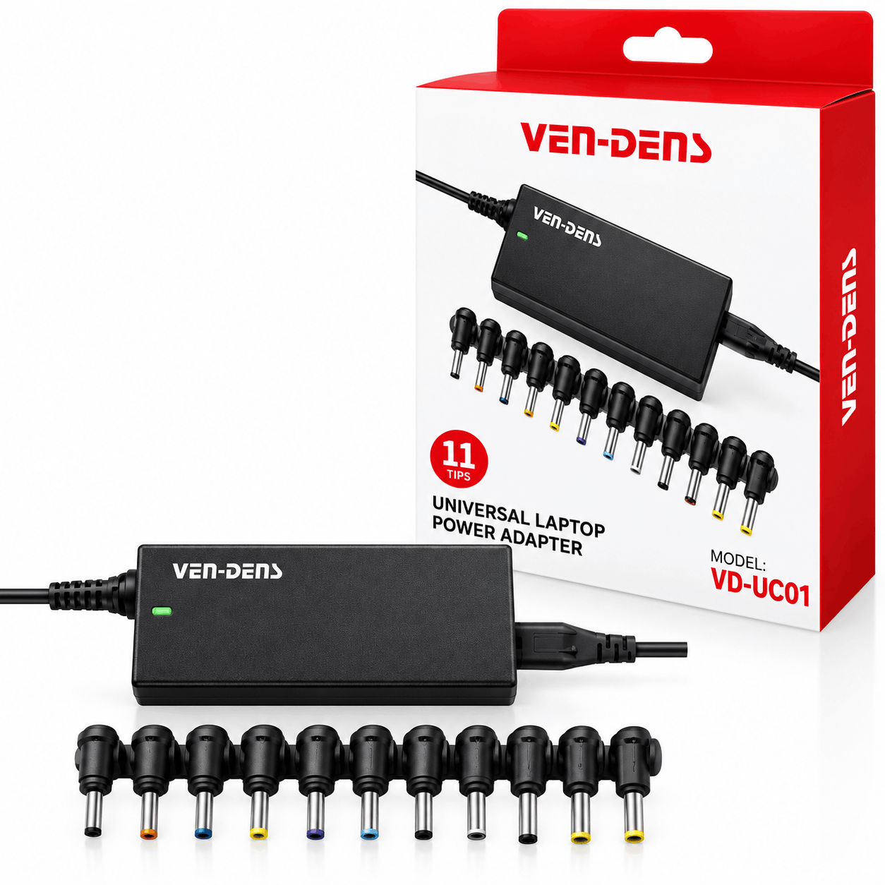 خرید شارژر لپ تاپ چند کاره وندنس مدل VEN-DENS VD-UC01 65W