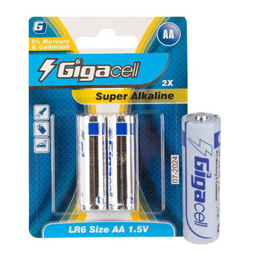 خرید باتری آلکالاین قلمی 2 عددی گیگاسل مدل GIGACELL SUPER Alkaline AA