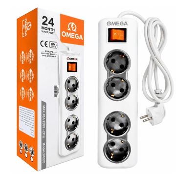 رابط برق 4 خانه امگا مدل OMEGA R4000 طول 3 متر