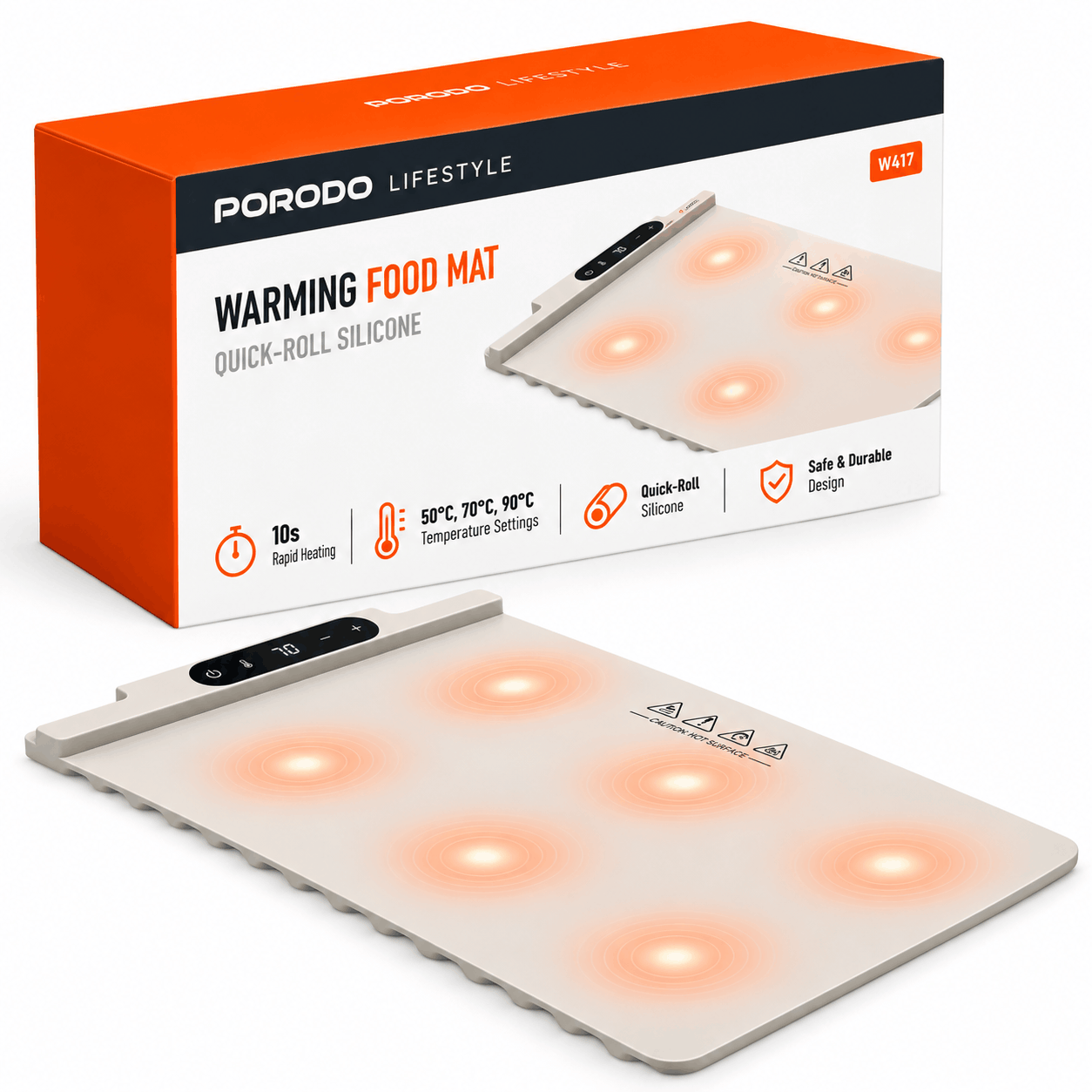 خرید پد گرم کننده غذا پرودو مدل PORODO PD-LFST054-WH FOOD MAT