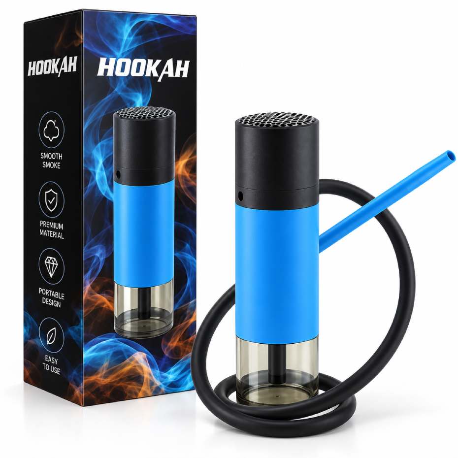 خرید قلیان قابل حمل مسافرتی مدل HOOKAH آبی