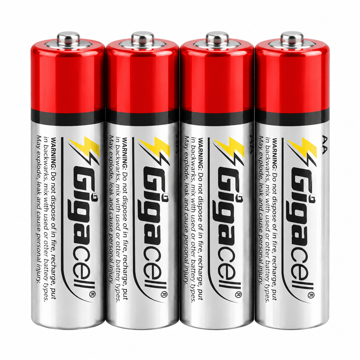 خرید باتری نیم قلم ساده گیگاسل مدل GIGACELL شرینگ بسته 4 عددی
