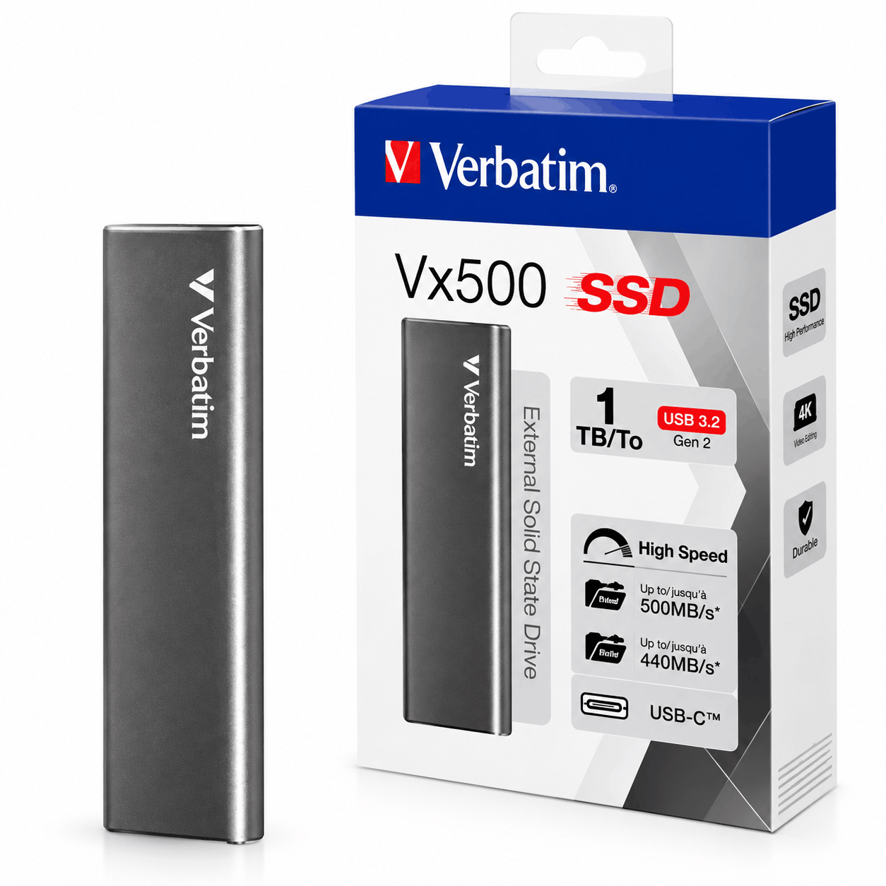 خرید هارد SSD اکسترنال ورباتیم مدل VERBATIM VX500 External 1TB
