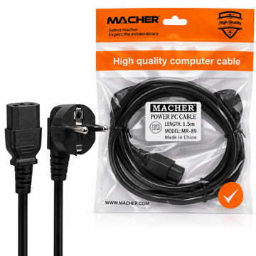 خرید کابل برق پاور مچر مدل MACHER MR-89 طول 1.5 متر