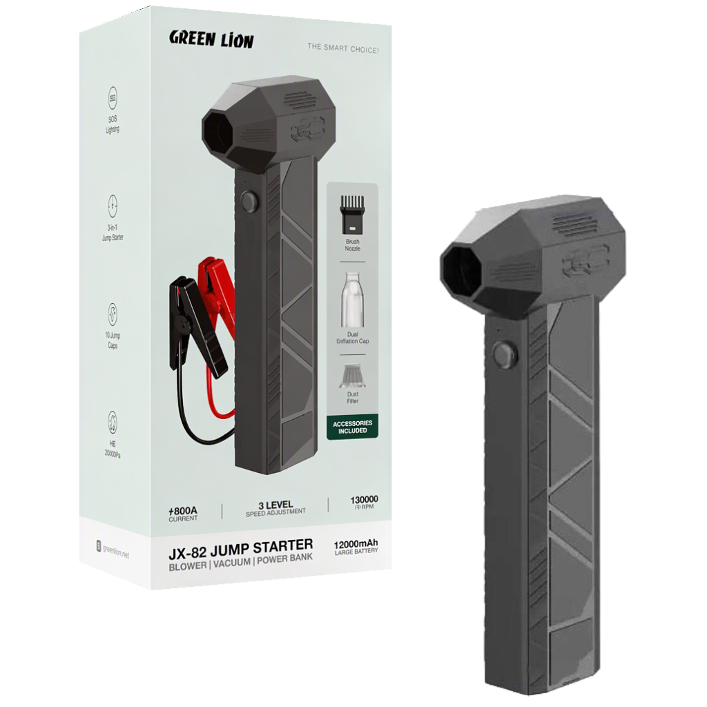 خرید جامپ استارتر و جت فن چند کاره گرین لاین مدل GREEN LION GNJUMSTJX82GY JX-82