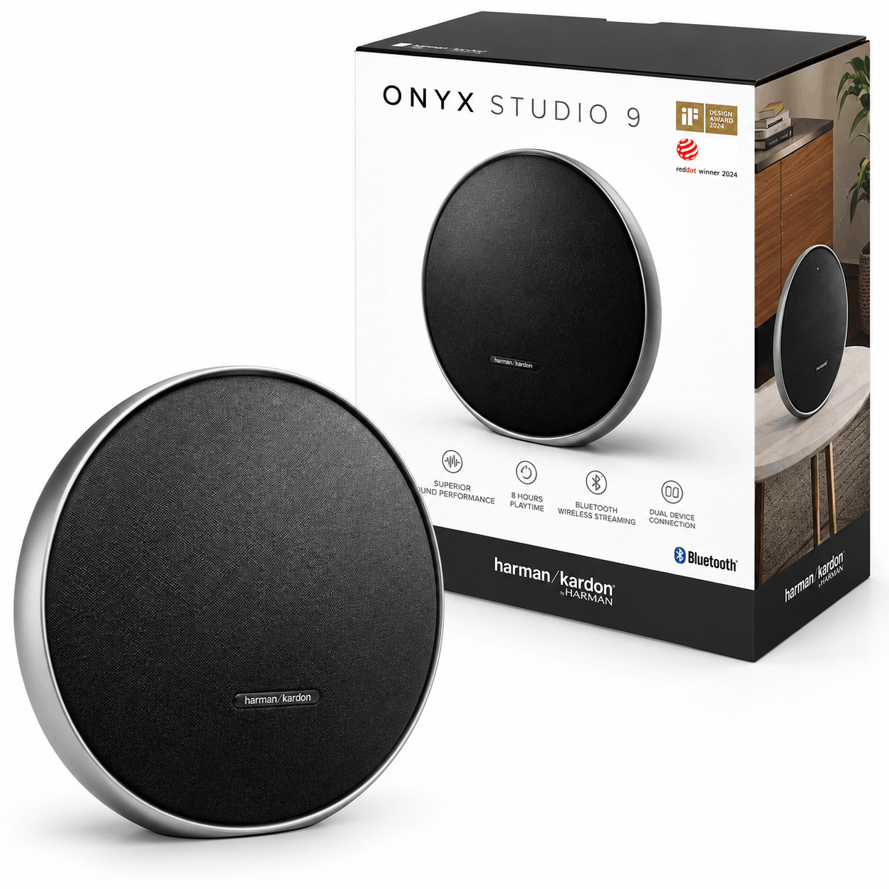 خرید اسپیکر بلوتوثی پرتابل هارمن کاردن مدل Harman Kardon Onyx Studio 9 مشکی
