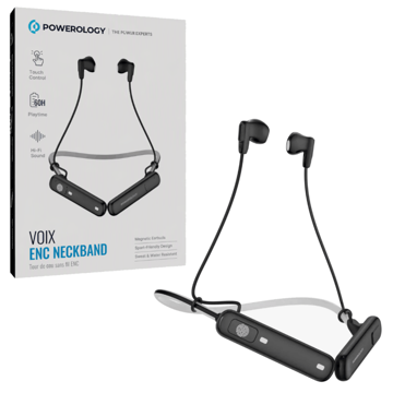 قیمت هندزفری بلوتوثی گردنی پاورولوژی مدل POWEROLOGY Voix ENC Neckband PWA23WNKB مشکی