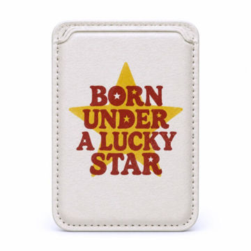 خرید جا کارتی مگ سیف دار مدل WALLET MAGSAFE Star چرم طرح ستاره سفید
