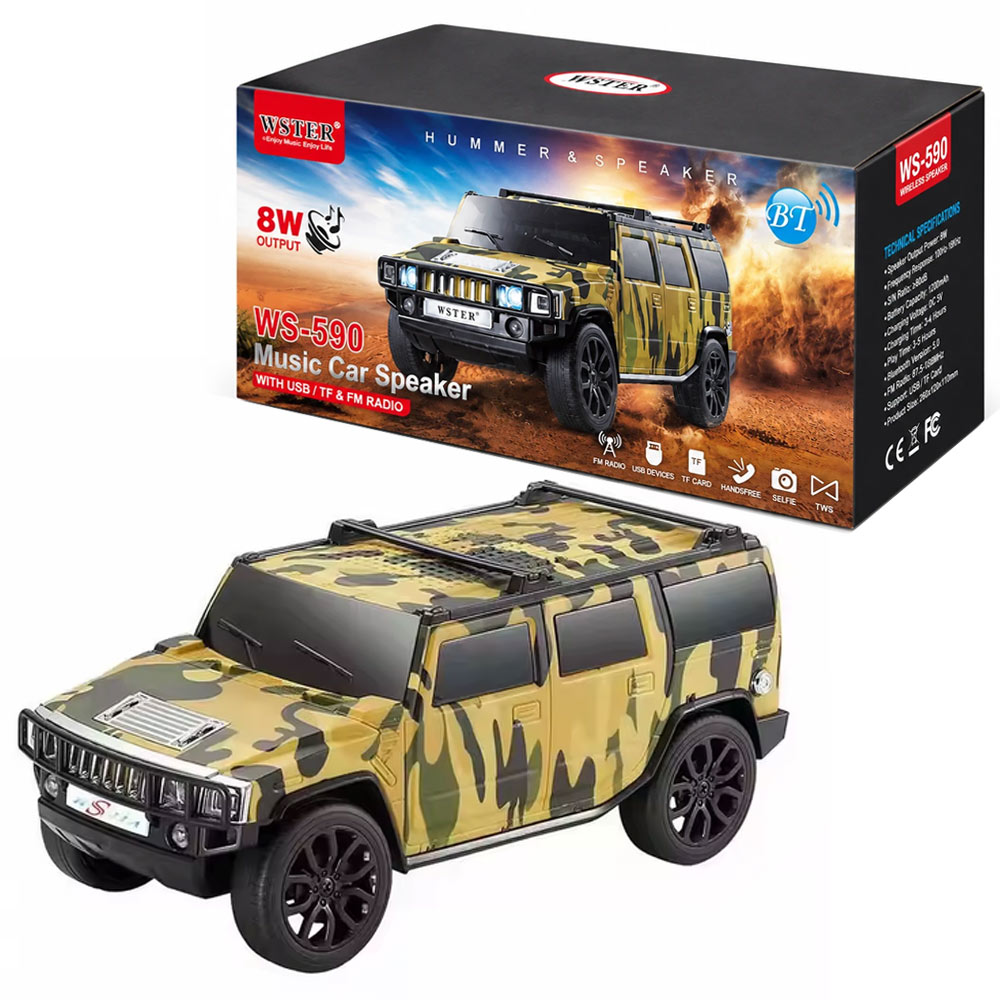 خریداسپیکر بلوتوثی پرتابل وستر مدل WSTER WS-590 فانتزی طرح ماشین