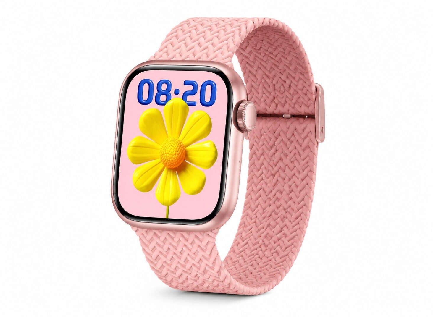 ساعت هوشمند کیکویر مدل KEQIWEAR KW98 Mini صورتی همراه با 7 بند