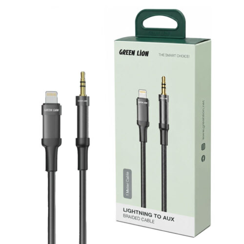 خرید کابل صدا آیفون گرین لاین مدل GREEN LION GNLTAUXCBK Lightning to AUX طول 1 متر