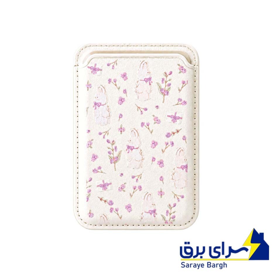قیمت جا کارتی مگ سیف دار مدل WALLET MAGSAFE Rabbit چرم طرح خرگوش