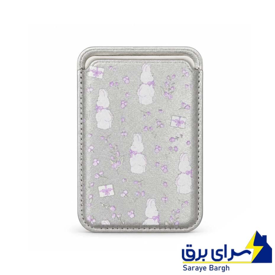 خرید جا کارتی مگ سیف دار مدل WALLET MAGSAFE Rabbit چرم طرح خرگوش